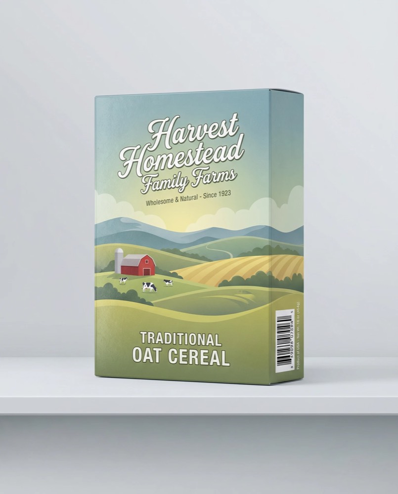 A generic farm-branded grocery package